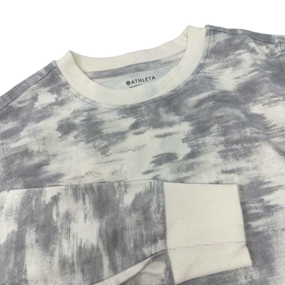 ATHLETA Farallon Print Women's Sweatshirt Inversion‎ Light Gray Size XS